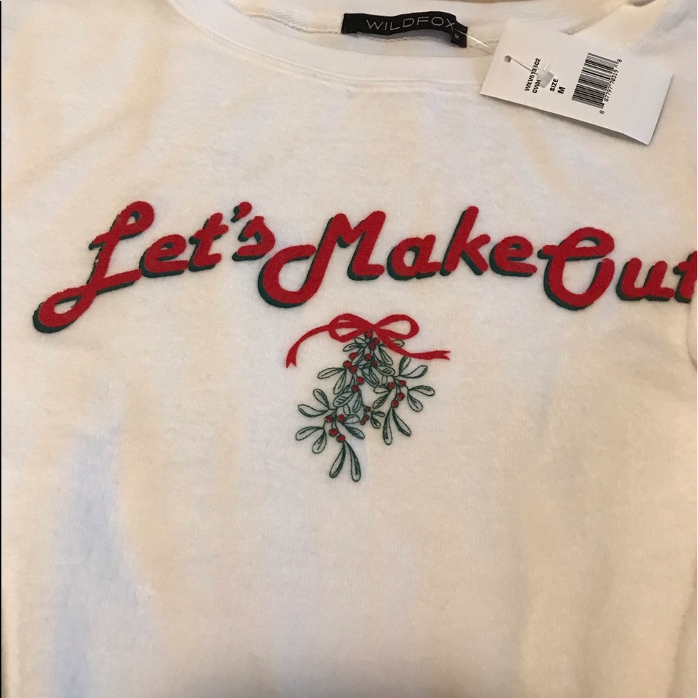 Wildfox “Let’s Make Out” Holiday Fleece Top, NWT